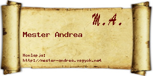 Mester Andrea névjegykártya